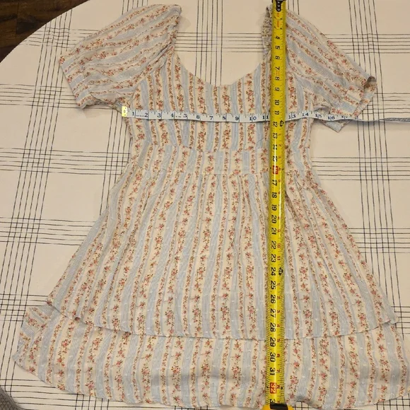 Blue Rain Floral Striped Mini Dress - Picture 4 of 6